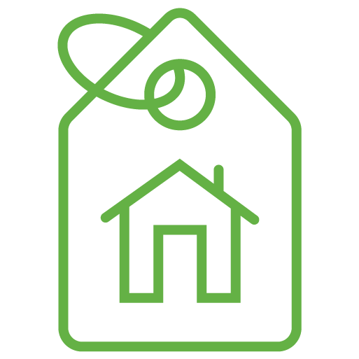 price tag with house icon