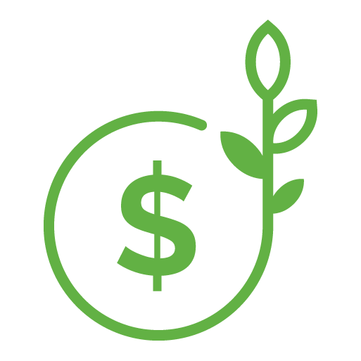 Coin morphing into growing plant